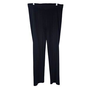Exclusively Misook Large Black Pull-On Knit Pants Elastic Waist Luxury Minimal